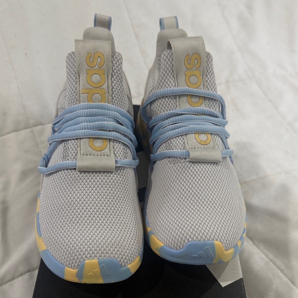 Sneakers - Adidas Lite Racer Adapt - Kids Sz 2 in Gray & Blue